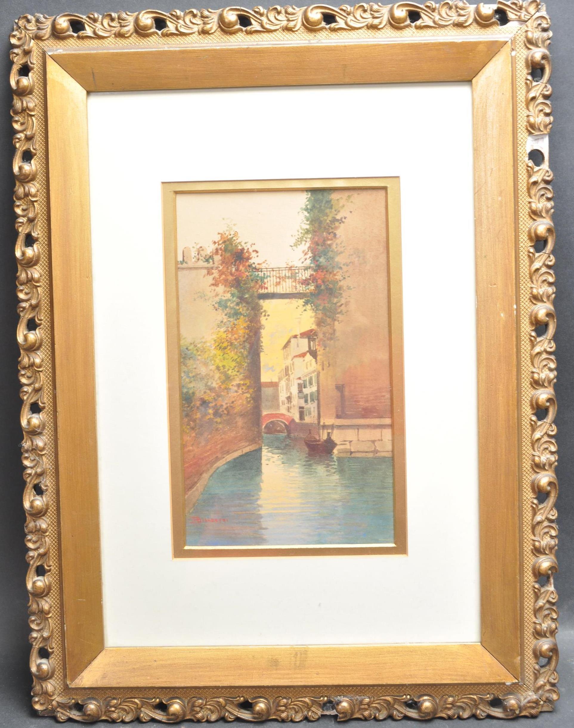 BIONDETTI - WATERCOLOUR PAINTING OF A VENICE CANAL