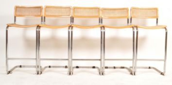 FOUR 20TH CENTURY CANTILEVER BAR STOOL IN THE MANNER OF MARCEL BREUER