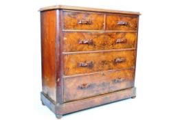 19TH CENTURY VICTORIAN FLAME MAHOGANY CHEST OF DRAWERS