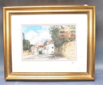 CONTEMPORARY WATERCOLOUR PAINTING BY PETERSHAM VILLAGE