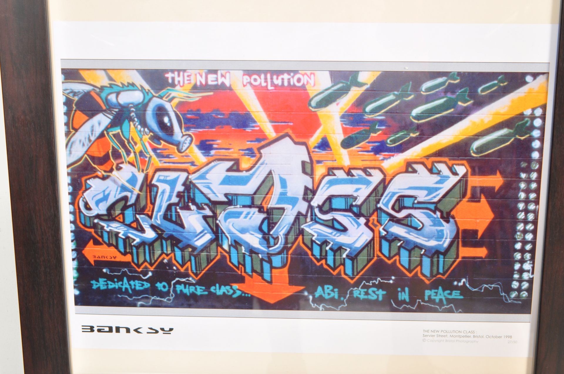 FIVE GRAFFTI ART PRINTS AFTER BRISTOL STREET ARTIST BANKSY. - Image 4 of 6