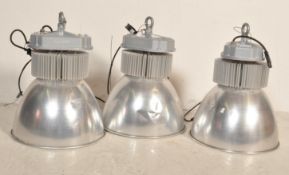 SET OF THREE CONTEMPORARY INDUSTRIAL FACTORY LED LIGHTS