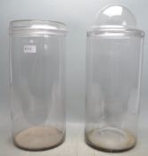 TWO LARGE VINTAGE RETRO 20TH CENTURY CLEAR GLASS CONFECTIONERY JARS