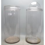 TWO LARGE VINTAGE RETRO 20TH CENTURY CLEAR GLASS CONFECTIONERY JARS