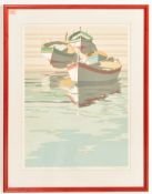 ANDRAS KALDIN - BOATS OF VILLEFRANCHE COLOUR SCREEN PRINT