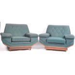 MID CENTURY DANISH PAIR OF ARMCHAIRS / LOUNGE CHAIRS