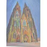 TREVOR MELVILLE SOUTH AFRICAN ARTIST PAINTING OF COLOGNE CATHEDRAL