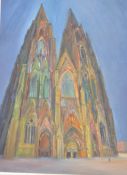 TREVOR MELVILLE SOUTH AFRICAN ARTIST PAINTING OF COLOGNE CATHEDRAL