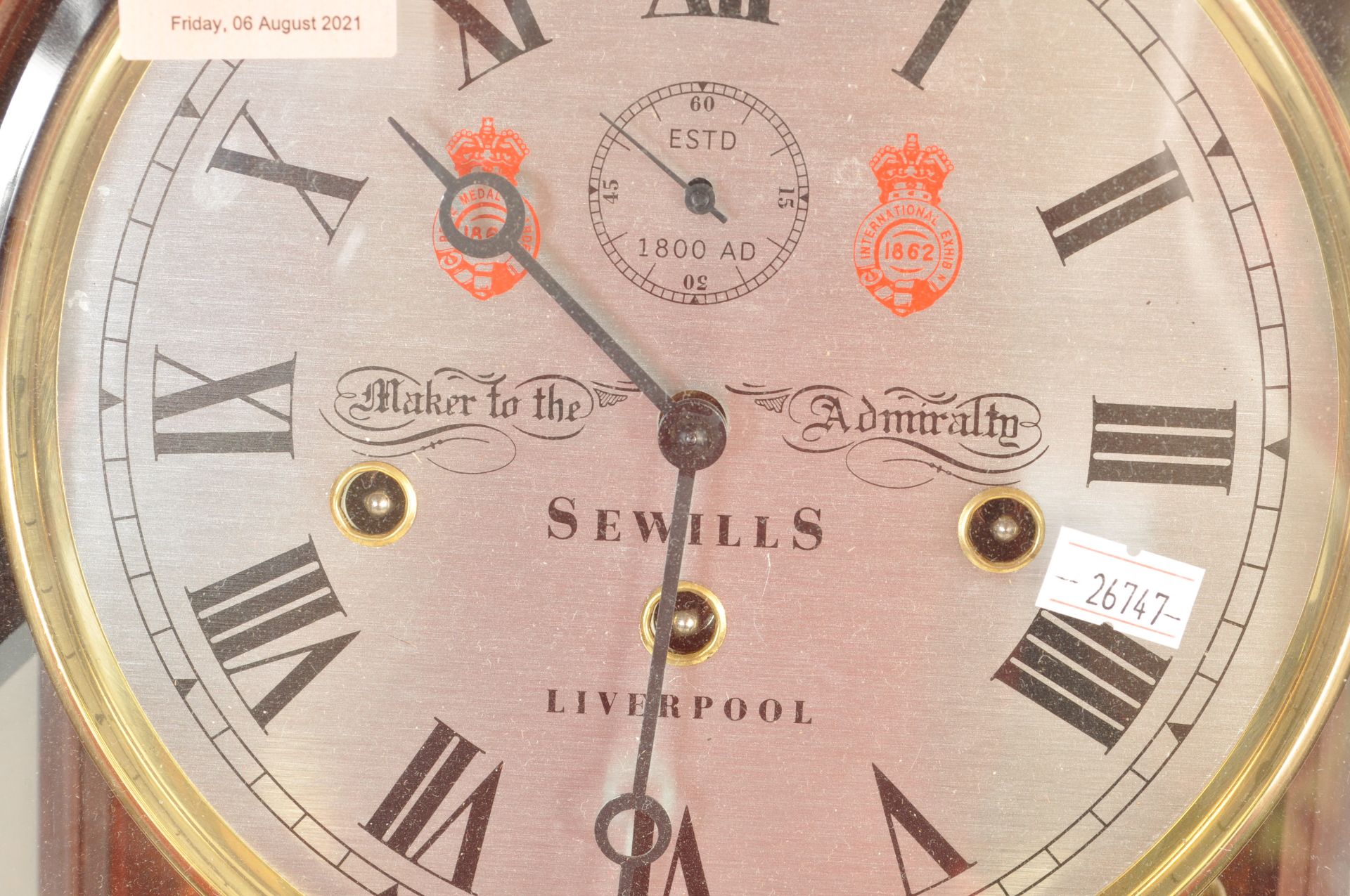 20TH CENTURY REPRODUCTION ADMIRALTY WALL CLOCK SIGNED SEWILLS OF LIVERPOOL. - Image 2 of 5