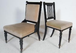 TWO EARLY 20TH CENTURY EDWARDIAN LADIES AND GENTLEMANS SALOON CHAIRS