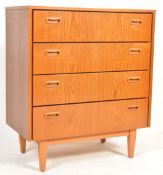 RETRO VINTAGE LATE 20TH CENTURY TEAK WOOD CHEST OF DRAWERS