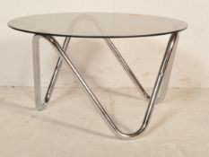 20TH CENTURY CIRCA 1970S SMOKED GLASS AND CHROME FRAME COFFEE TABLE