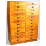 EARLY 20TH CENTURY GOLDEN OAK DUAL BANK OF DRAWERS