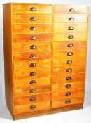 EARLY 20TH CENTURY GOLDEN OAK DUAL BANK OF DRAWERS