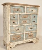 20TH CENTURY VICTORIAN STYLE SHABBY CHIC PAINTED PINE CHEST OF DRAWERS.