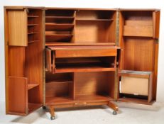 MID CENTURY TEAK WOOD SCANDI OFFICE CUBE DESK CABINET