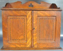 LATE VICTORIAN OAK TWO DOOR DESKTOP CABINET