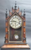 LATE VICTORIAN 19TH CENTURY AMERICAN ANSONIA STYLE GOTHIC MANTLE CLOCK.
