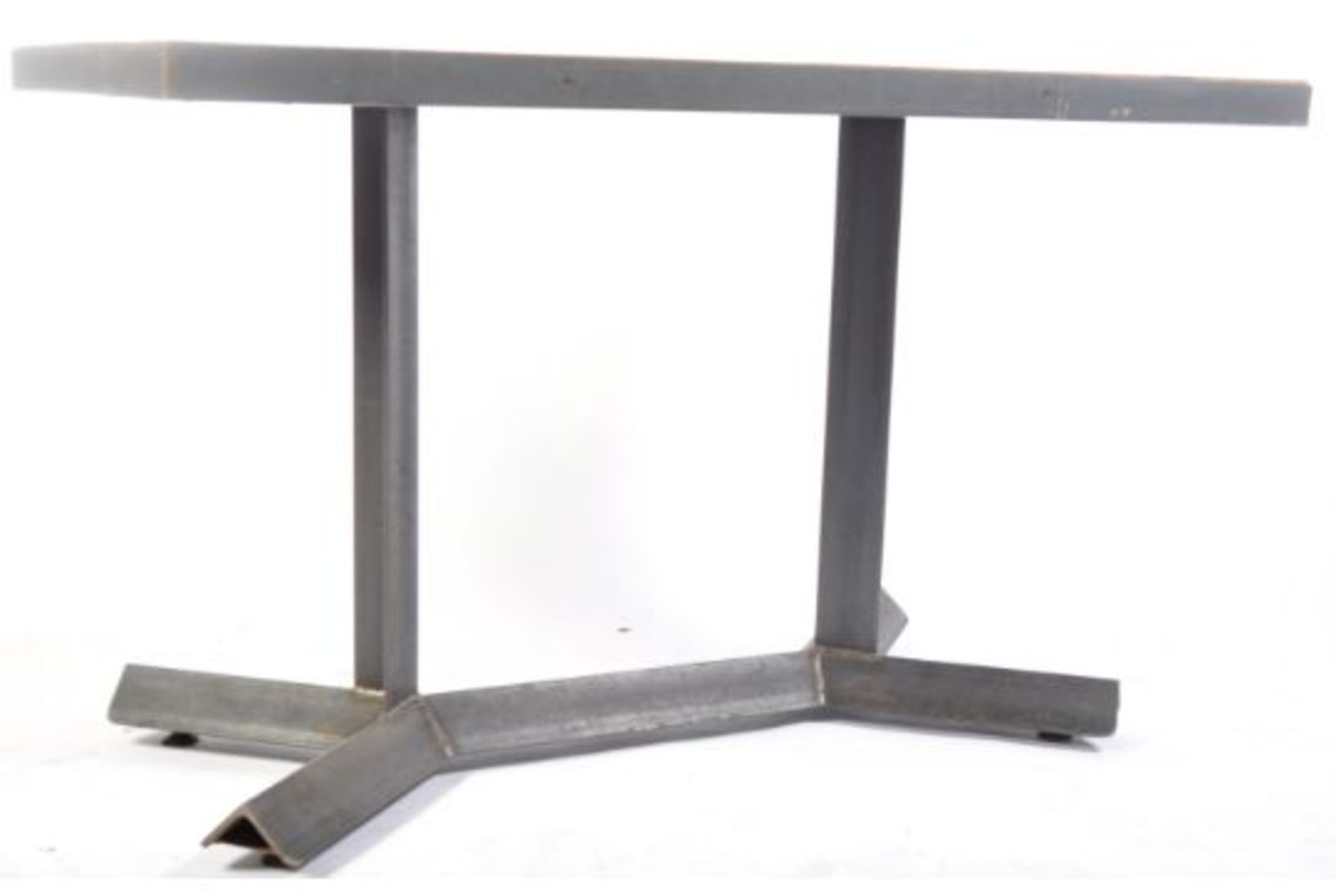 CONTEMPORARY INDUSTRIAL METAL FRAMED DINING TABLE