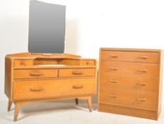 MID 20TH CENTURY G-PLAN OAK BRANDON RANGE BEDROOM SUITE