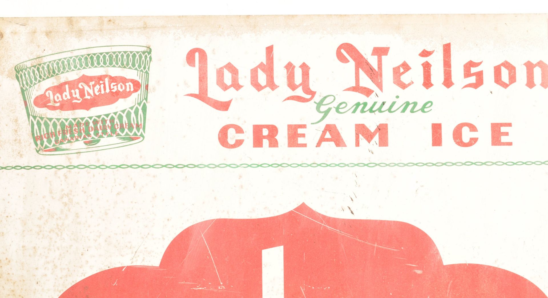 1970S 20TH CENTURY SINGLE SIDE NEILSON’S CANADIAN ICE CREAM SIGN - Image 3 of 4