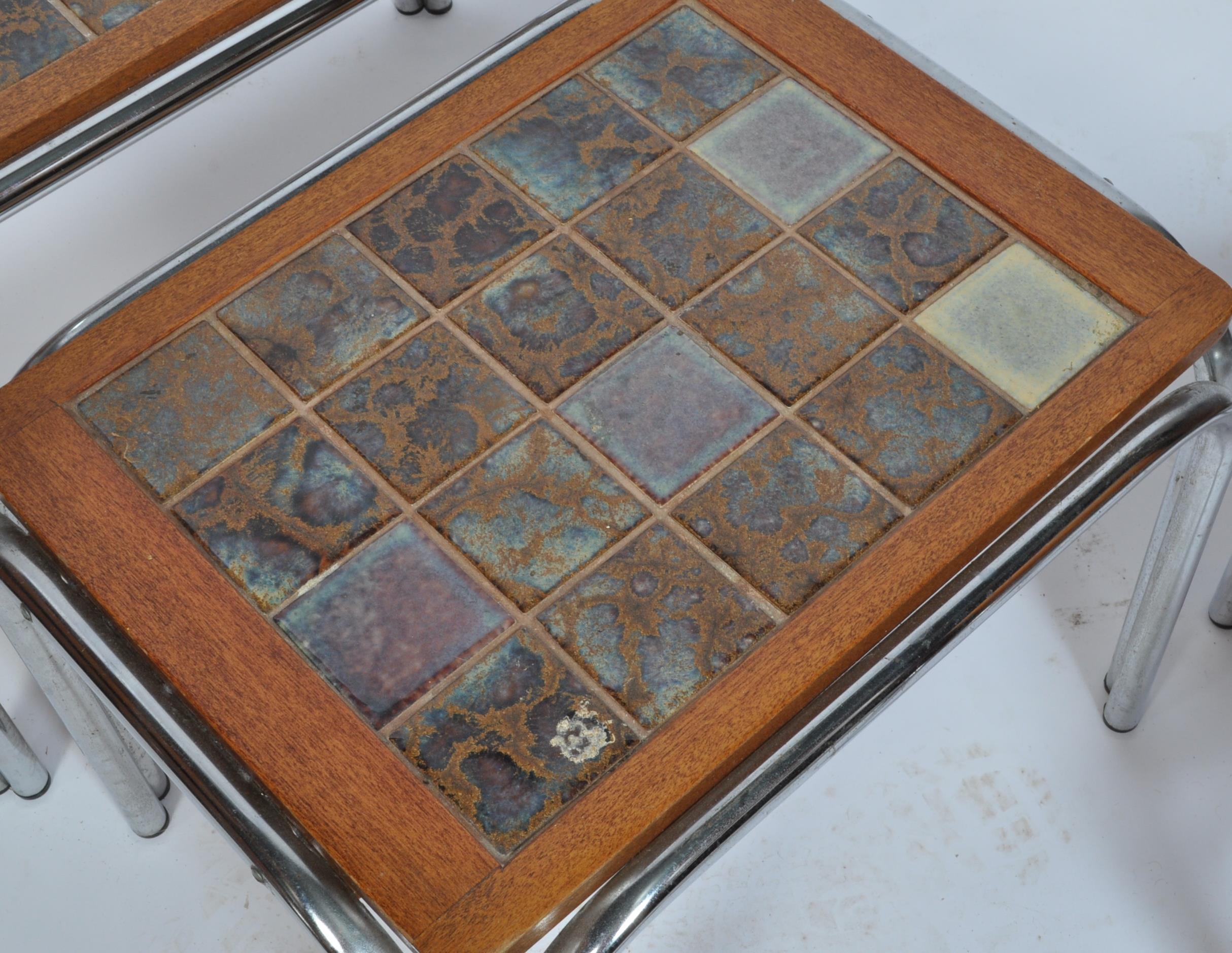 VINTAGE 20TH CENTURY TILE TOP NEST OF TABLES BY MEREDEW - Image 4 of 4