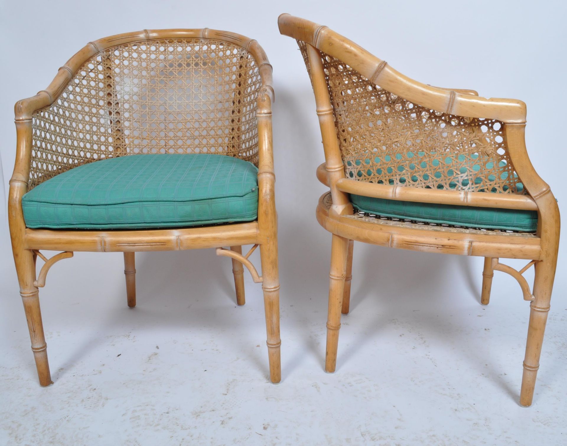 GIORGETTI MANNER RETRO VINTAGE CIRCA 1970S BAMBOO DINING CHAIRS - Image 4 of 5