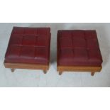 TWO 20TH CENTURY HAND CARVED FOOTSTOOLS