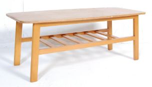 RETRO VINTAGE 1980'S LATE 20TH CENTURY OAK TOPPED COFFEE TABLE