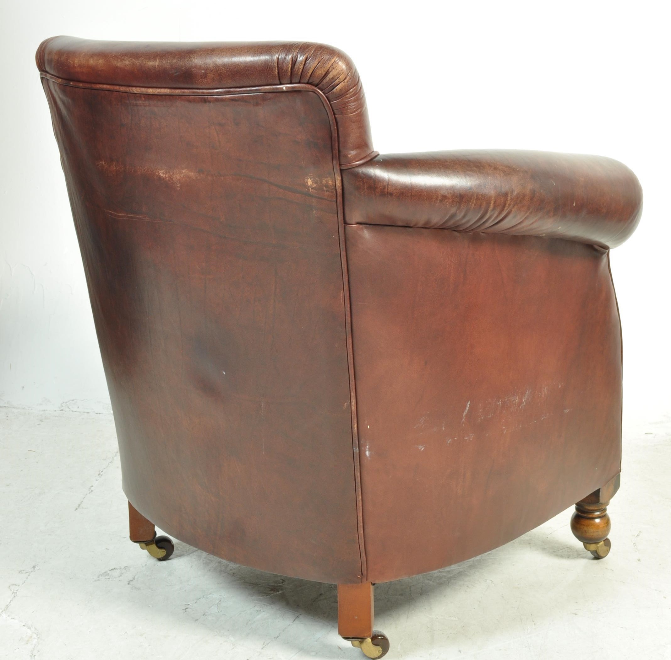 20TH CENTURY BROWN LEATHER CLUB CHAIR / ARMCHAIR - Image 7 of 7