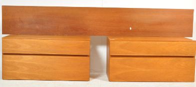 MID CENTURY TEAK WOOD TAPLEY BEDSIDES CHESTS - WALL MOUNTED