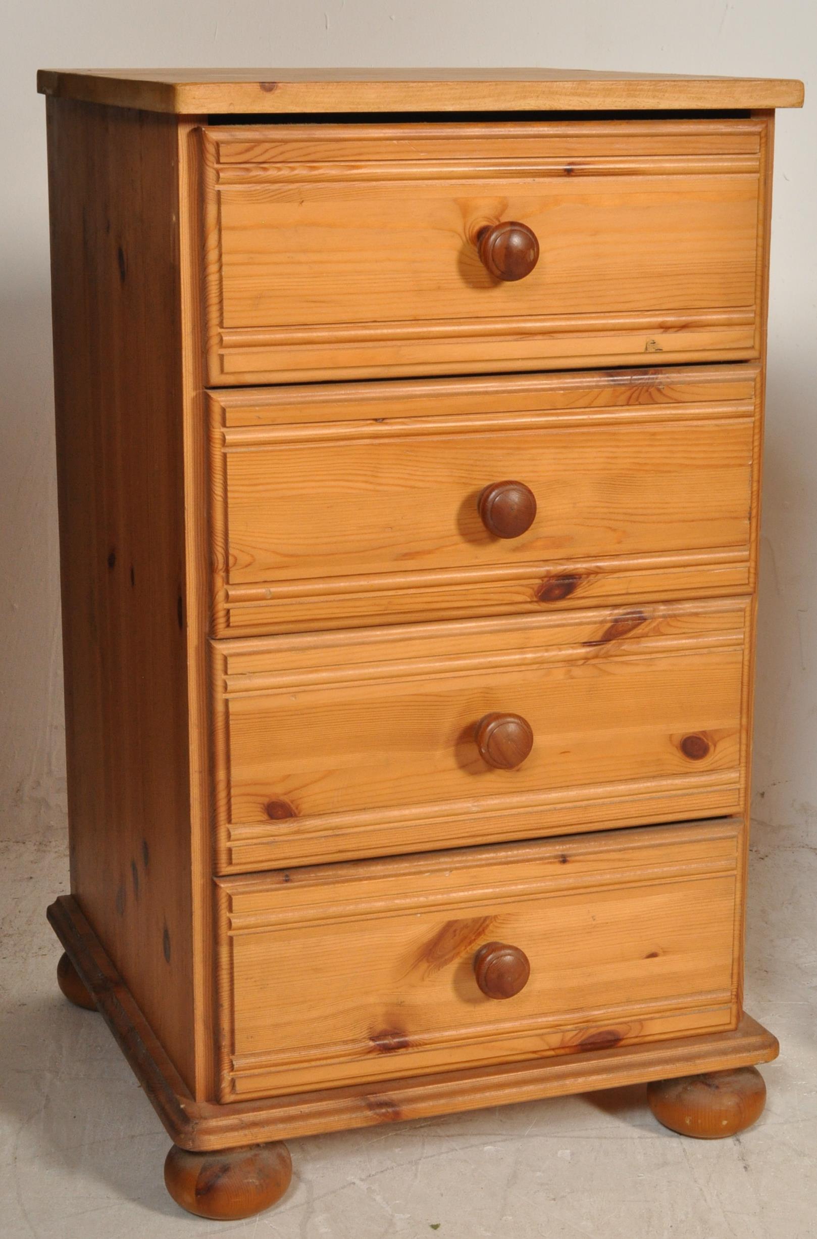 A COUNTRY PINE VICTORIAN STYLE BEDSIDE CHEST AND CUPBOARD - Image 2 of 6