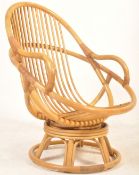 1970'S RETRO BAMBOO SWIVEL CHAIR