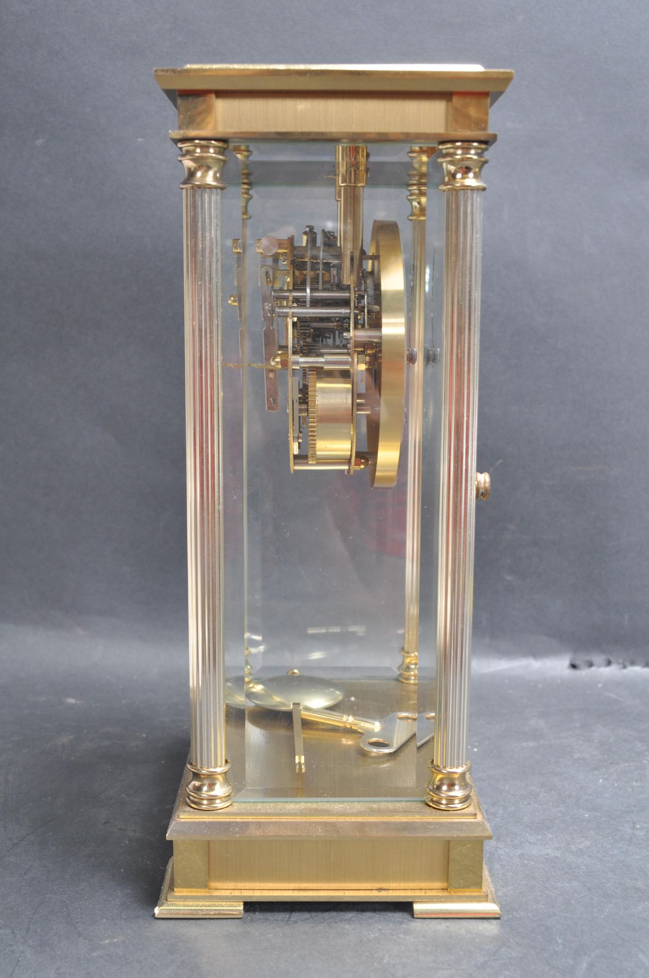 LARGE 20TH CENTURY SEWILLS BRASS CARRIAGE CLOCK. - Image 3 of 7