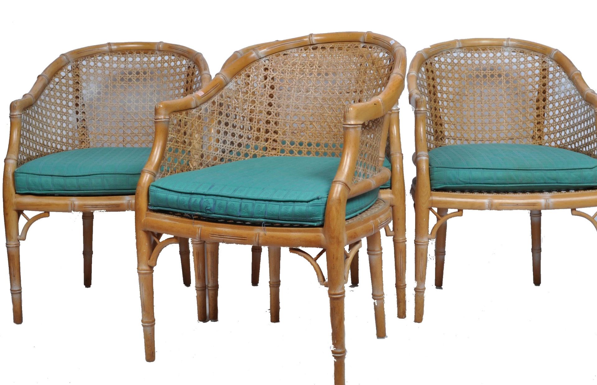 GIORGETTI MANNER RETRO VINTAGE CIRCA 1970S BAMBOO DINING CHAIRS