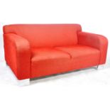 SITS MADE CONTEMPORARY RED FABRIC TWO SEATER SOFA