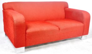 SITS MADE CONTEMPORARY RED FABRIC TWO SEATER SOFA