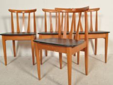 SET OF FOUR RETRO VINTAGE MID 20TH CENTURY TEAK WOOD DINING CHAIRS