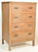 20TH CENTURY 1930S LIMED OAK PEDESTAL CHEST OF DRAWERS