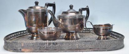 20TH CENTURY SILVER PLATE VINERS TEA SERVICE.