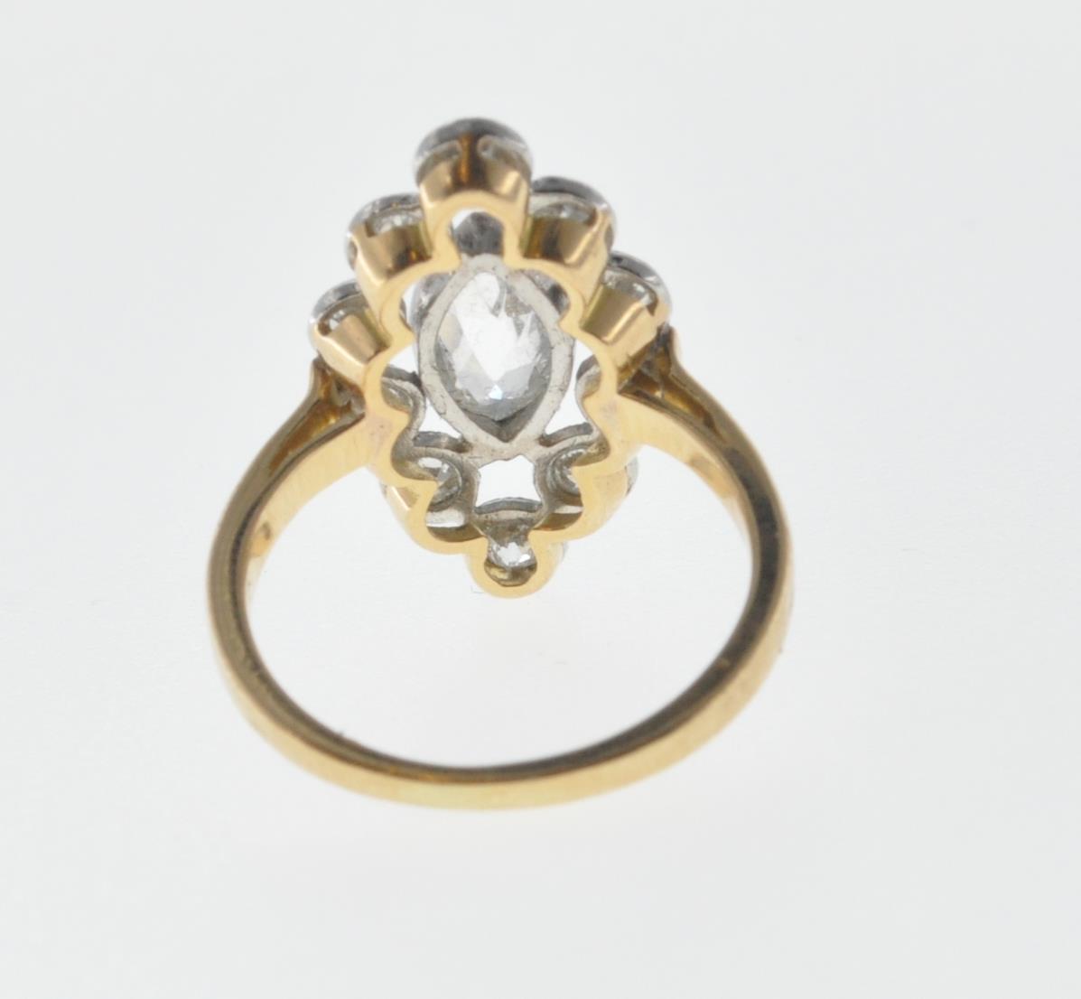 FRENCH GOLD AND DIAMOND MARQUISE RING - Image 5 of 6