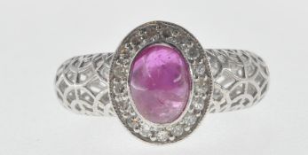 18CT WHITE GOLD AND RUBY RING