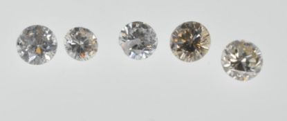 FIVE LOOSE BRILLIANT CUT DIAMONDS