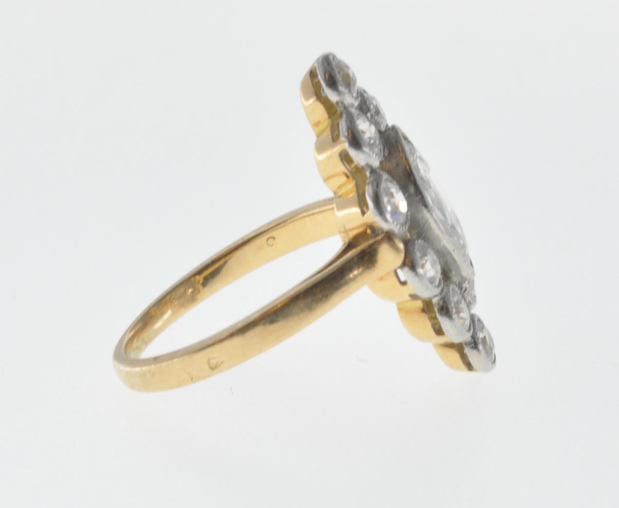 FRENCH GOLD AND DIAMOND MARQUISE RING - Image 4 of 6