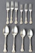 VICTORIAN HALLMARKED SILVER CUTLERY SET OF SPOONS AND FORKS.