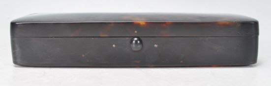 20TH CENTURY TORTOISE SHELL LINGED LID BOX