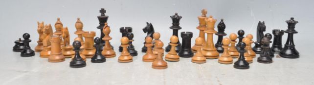 COLLECTION OF 20TH CENTURY CARVED WOOD CHESS PIECES.