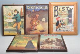 MIXED GROUP OF FIVE REPRODUCTION ADVERTISING PICTURES