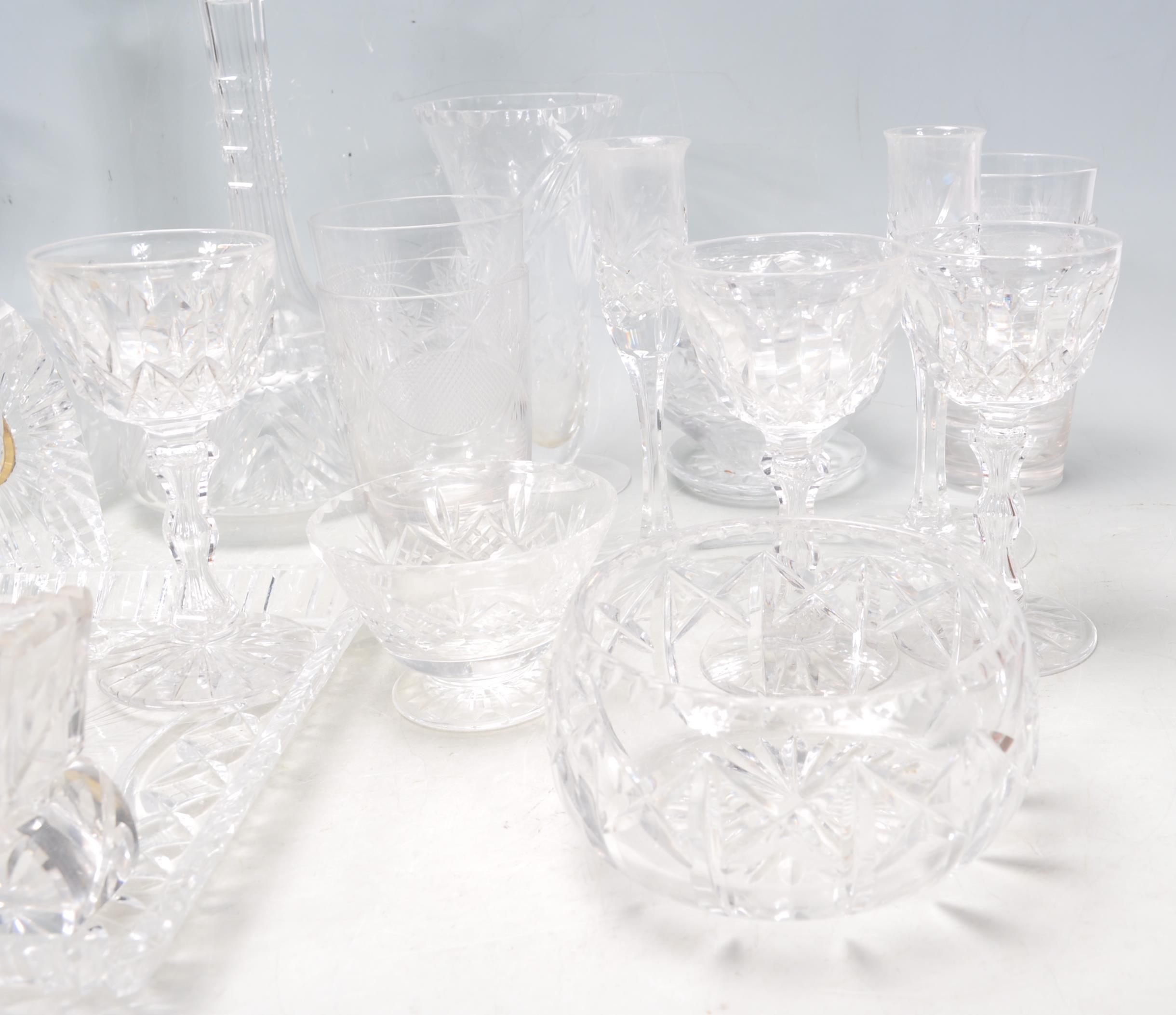 LARGE COLLECTION OF VINTAGE CRYSTAL CUT GLASS WARE - Image 4 of 15