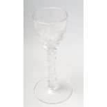 EARLY 20TH CENTURY ETCHED SHERRY GLASS